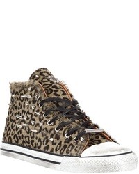 Sneakers alte leopardate marroni di Dioniso
