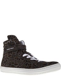 Sneakers alte leopardate marroni di Pierre Hardy
