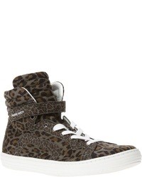 Sneakers alte leopardate marroni di Pierre Hardy