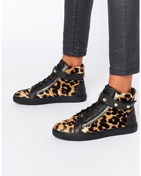 Sneakers alte leopardate nere