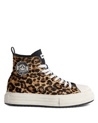 Sneakers alte leopardate nere di DSQUARED2
