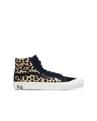 Sneakers alte leopardate nere di Vans