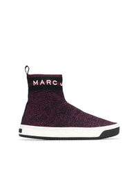 Sneakers alte melanzana scuro di Marc Jacobs