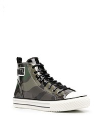 Sneakers alte mimetiche verde scuro di Valentino Garavani