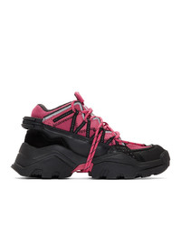 Sneakers alte rosa e nere di Kenzo