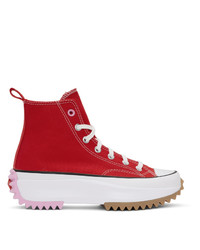 Sneakers alte rosse e bianche di Converse