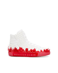 Sneakers alte rosse e bianche di Philipp Plein