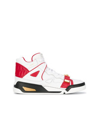 Sneakers alte rosse e bianche di Versace