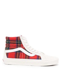 Sneakers alte scozzesi rosse di Vans