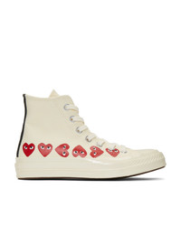 Sneakers alte stampate bianche di Comme Des Garcons Play
