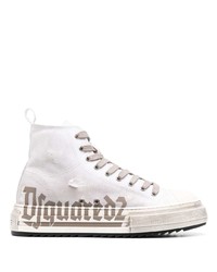 Sneakers alte stampate bianche di DSQUARED2