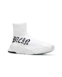 Sneakers alte stampate bianche di Philipp Plein