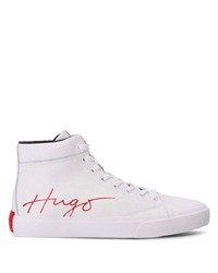 Sneakers alte stampate bianche di Hugo