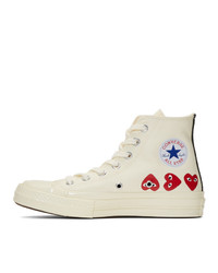 Sneakers alte stampate bianche di Comme Des Garcons Play