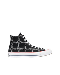Sneakers alte stampate nere e bianche di Converse X JW Anderson