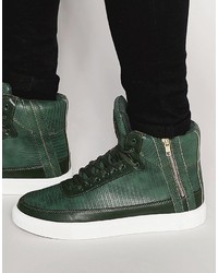 Sneakers alte stampate verde scuro