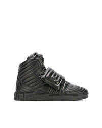 Sneakers alte trapuntate nere di Versace