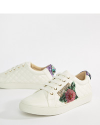 Sneakers basse a fiori bianche di Kurt Geiger London