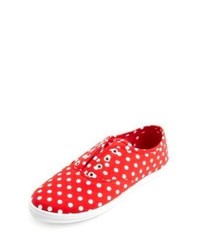 Sneakers basse a pois rosse