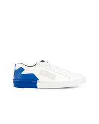 Sneakers basse bianche e blu