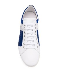 Sneakers basse bianche e blu scuro di Versace Collection