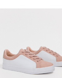 Sneakers basse bianche e rosa di ASOS DESIGN