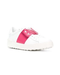 Sneakers basse bianche e rosa di Valentino