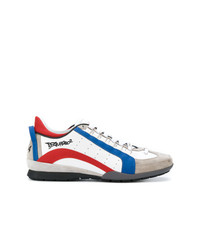 Sneakers basse bianche e rosse e blu scuro di DSQUARED2