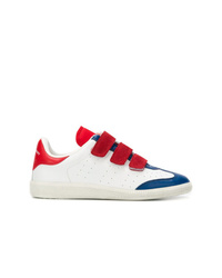 Sneakers basse bianche e rosse e blu scuro di Isabel Marant