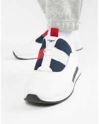 Sneakers basse bianche e rosse e blu scuro di Tommy Jeans
