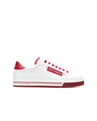 Sneakers basse bianche e rosse di Dolce & Gabbana