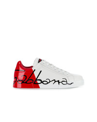 Sneakers basse bianche e rosse di Dolce & Gabbana