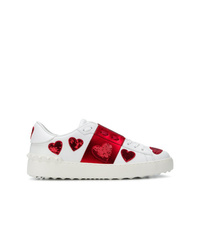 Sneakers basse bianche e rosse di Valentino