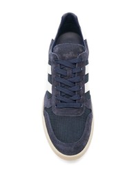 Sneakers basse blu scuro e bianche di Hogan