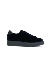 Sneakers basse blu scuro di Santoni