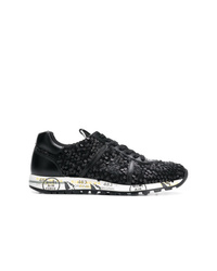Sneakers basse con paillettes stampate nere
