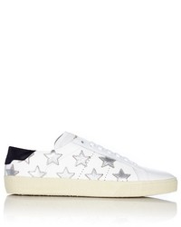Sneakers basse con stelle argento