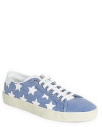 Sneakers basse con stelle blu