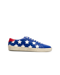 Sneakers basse con stelle blu scuro di Saint Laurent