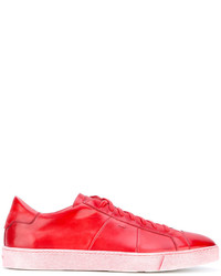 Sneakers basse di gomma rosse di Santoni
