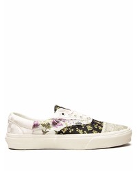 Sneakers basse di tela a fiori bianche di Vans