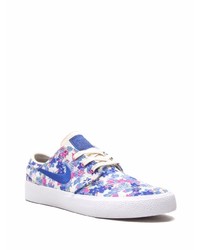 Sneakers basse di tela a fiori bianche di Nike