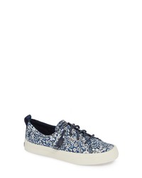 Sneakers basse di tela a fiori blu