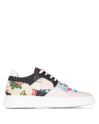 Sneakers basse di tela a fiori multicolori di By Walid