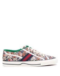 Sneakers basse di tela a fiori multicolori di Gucci