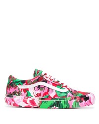 Sneakers basse di tela a fiori multicolori di Kenzo
