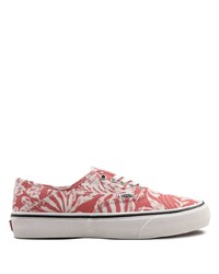 Sneakers basse di tela a fiori rosse di Vans