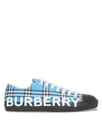 Sneakers basse di tela a quadri acqua di Burberry