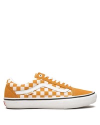 Sneakers basse di tela a quadri arancioni di Vans