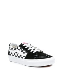 Sneakers basse di tela a quadri nere e bianche di Vans